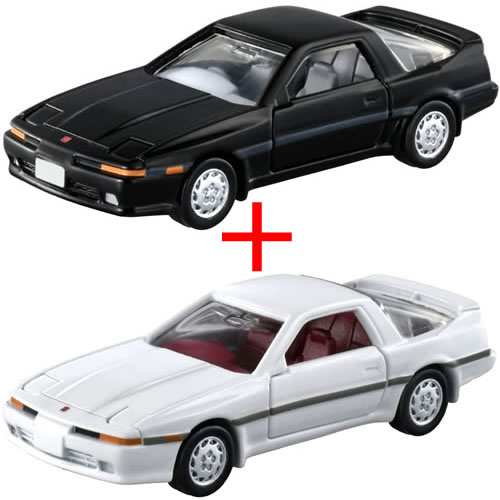 トミカプレミアム 25 トヨタ スープラ (通常版 ブラック＋発売記念仕様 ホワイト) 2台セットのサムネイル