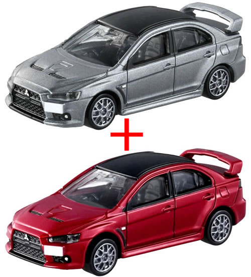 トミカプレミアム 02 三菱 ランサーエボリューション ファイナルエディション (通常版 レッド＋発売記念仕様) 2台セットのサムネイル