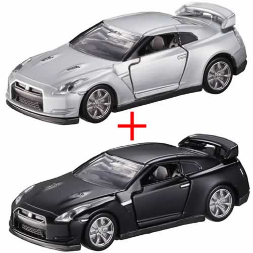 トミカプレミアム 17 日産 NISSAN GT-R (R35) (通常版 シルバー＋発売記念仕様 ブラック) 2台セットのサムネイル