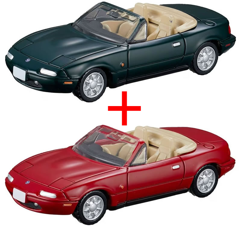 トミカプレミアム 14 マツダ ユーノス ロードスター (通常版 グリーン＋発売記念仕様 レッド) 2台セットのサムネイル