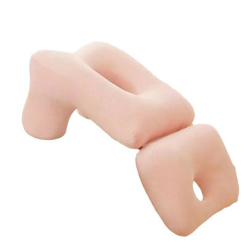 【お昼寝、仮眠に最適枕、クッション】2段階の通気穴があり腕、肘に圧力がかからず、うつ伏せで安眠出来ます。オフィスでのうたたね時に腕のしびれ、顔の赤みを抑ます。高さ調整が出来、快適な頭の位置をやわらかいクッションで固定出来ます。ご自宅でのデス...