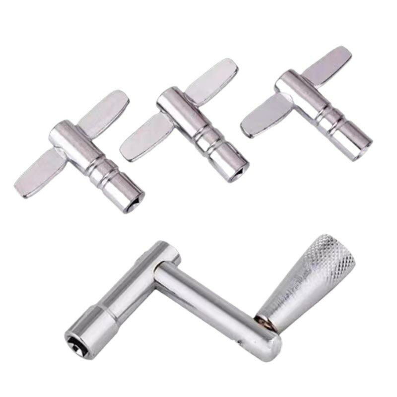 ドラムキードリルビットセット4個 標準スクエアラグドラムキー3個とドラムチューニング用高速ロータリードラムキー1個 スチールドラムチューニングキー