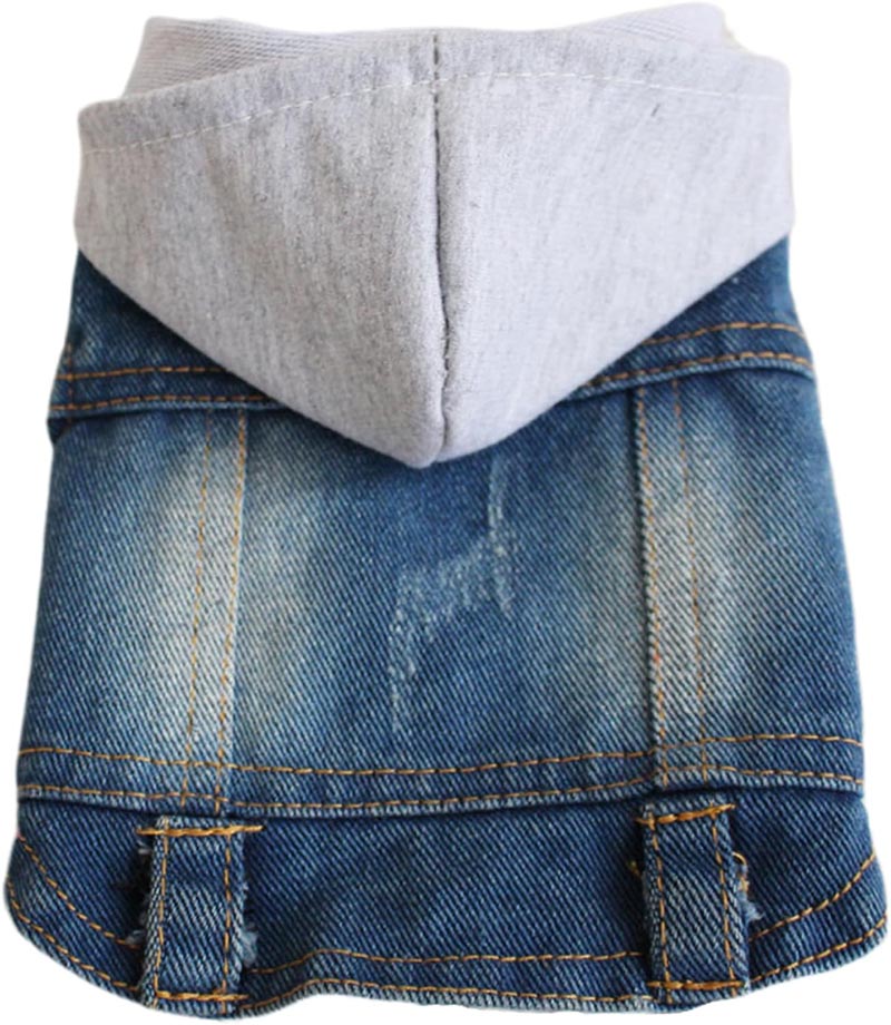 犬服 デニム コート 犬服 ジャケット ドッグウエア パーカー ペット用品 猫服 オシャレ 小型犬 中型犬 お散歩お出かけにのサムネイル