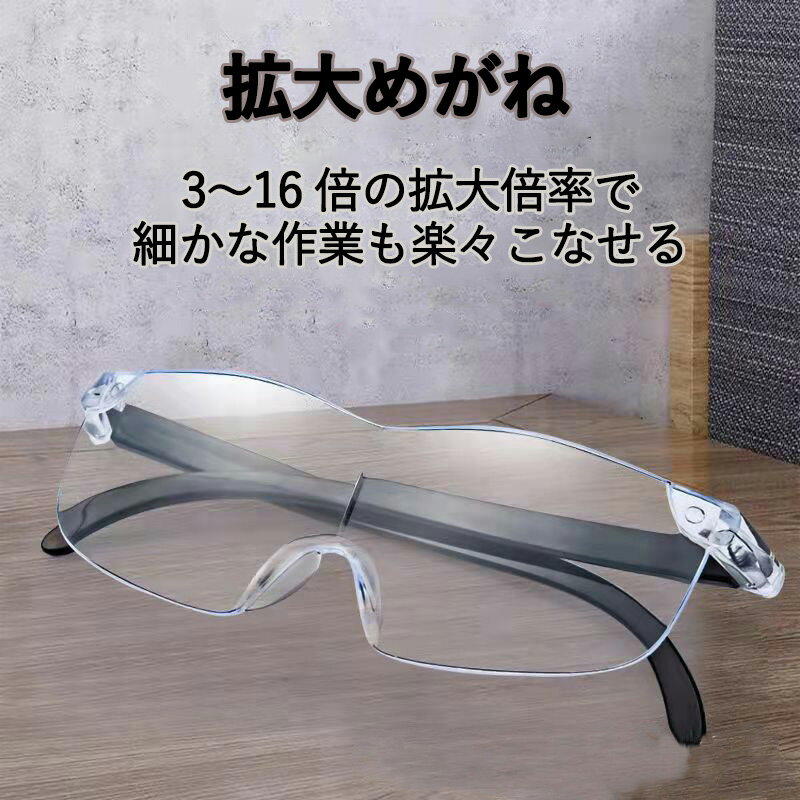 3倍 8倍 携帯 めがね 拡大ルーペ メガネの上から 拡大鏡 12倍 16倍 眼鏡 ルーペ 5倍 拡大 ルーペ メガ..
