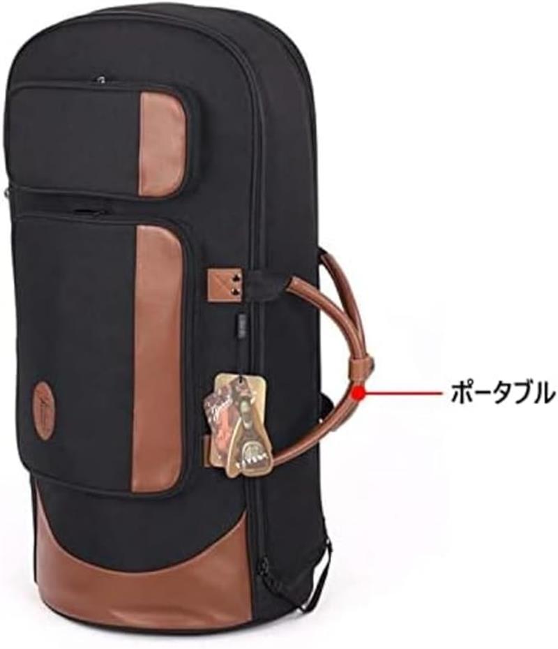 楽器ケース収納鞄 ポータブル 楽器ケース ユーフォニアムバッグ金管楽器リュックサック ソフトケース 管楽器ケース 持ち運び便利 楽器 収納ケース ワンショルダー/手提げバッグ兼用