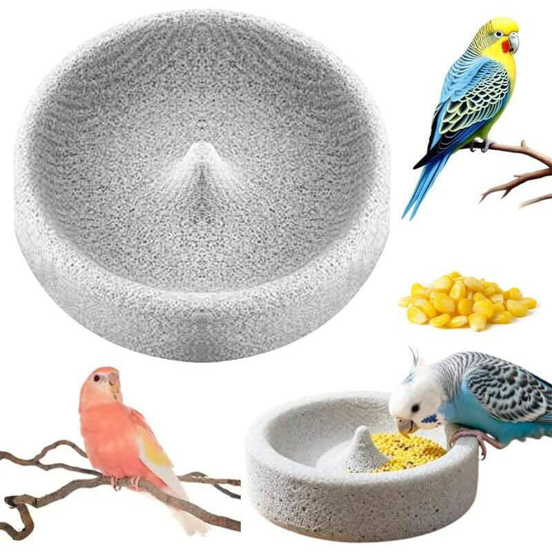 鳥 餌入れ 飛び散らない インコ 餌入れ 軽石 鳥用食器 円形バードフィーダー 小鳥...