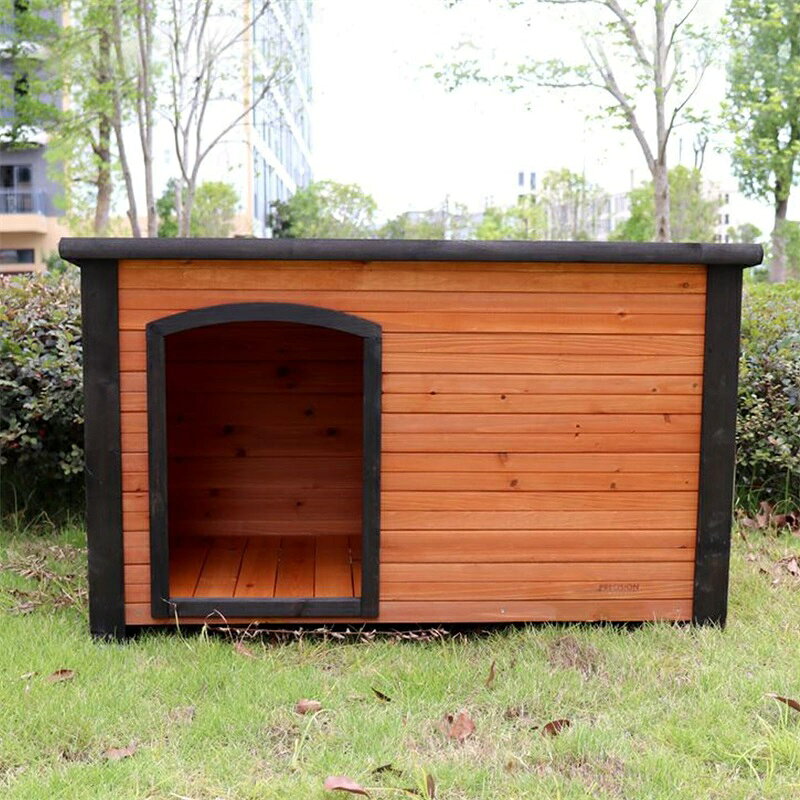大型犬小屋 高床式屋外ログキャビン犬小屋 小型中型犬用耐候性屋外シェルター