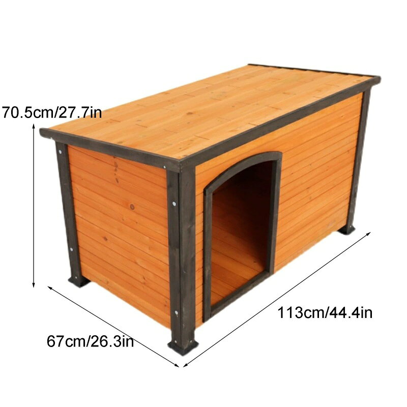 大型犬小屋 高床式屋外ログキャビン犬小屋 小型中型犬用耐候性屋外シェルター