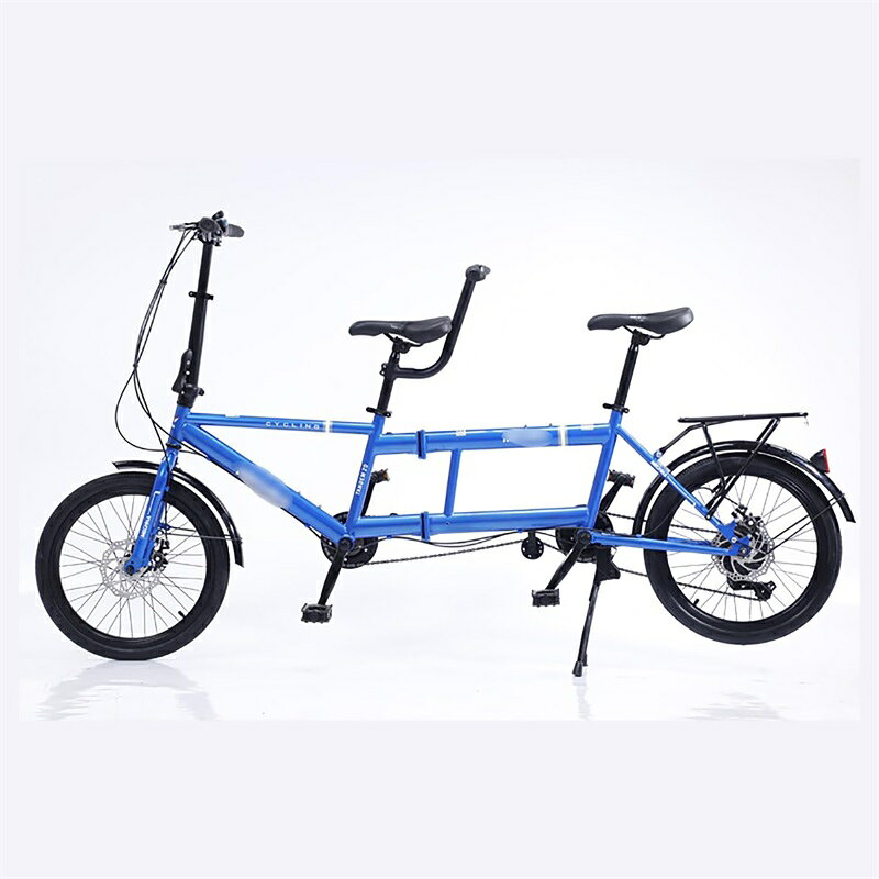 折りたたみタンデムバイク、20インチ折りたたみシティタンデム自転車、7スピード調...