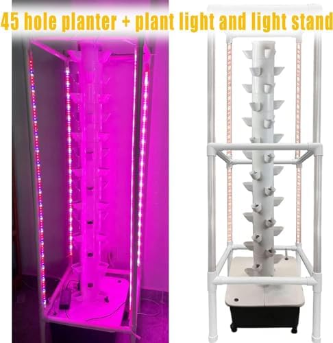 水耕栽培セット、水耕栽培システム 45 ポッド 垂直水耕栽培タワー LED 時限成長ラ...