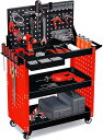 ツールワゴン キャスター付き カート キャリーワゴン ツールワゴン ツールカート 工具ワゴン 工具カート 3段 キャスター付 ドライバーホール メッシュパネル ...