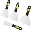 4個セット パテナイフ ペイント 壁紙 スクレーパーワイドパテナイフ ツールセット ジョイントナイフ ステンレス鋼 スパックル ペイントツール 壁紙/デカール/...