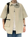 夏服 シャツ メンズ 半袖 オーバーサイズシャツ ゆる シャツ 冷感 通気性 ワイシャツ 大きいサイズ 吸汗速乾 快適な軽い 無地 夏用 軽い 柔らかい かっこいい