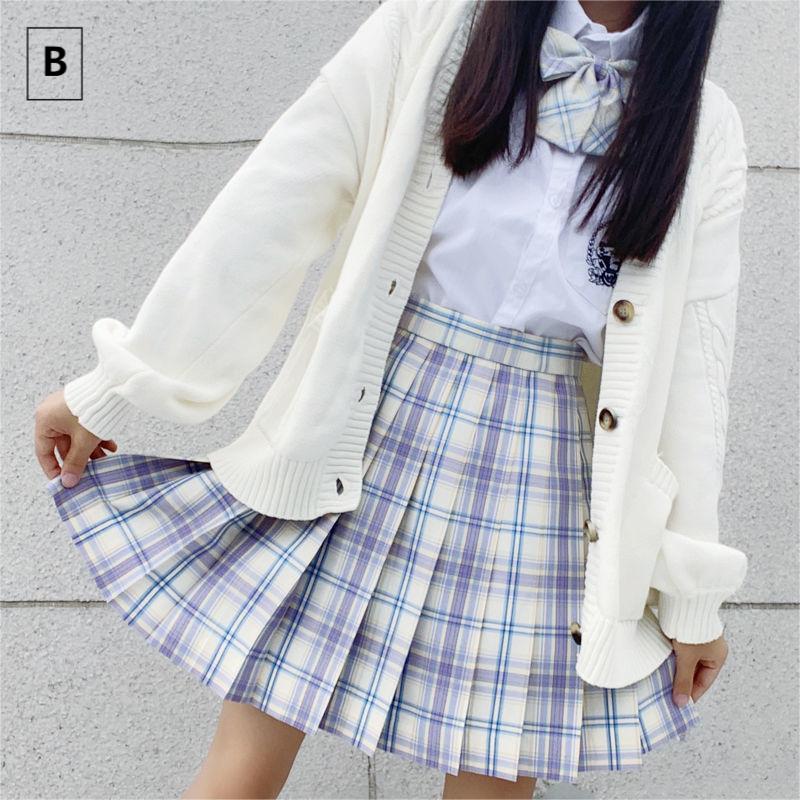 コスプレ 制服 JK 女子高生 4点セット スクールカーディガン プリーツスカート シャツ コスプレ 高校生 蝶結び 中学生 コスチューム 制服 文化祭 コスチューム