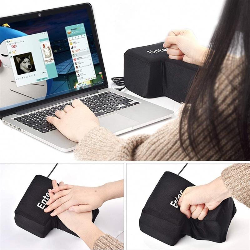 ストレス解消 巨大 エンターキー 枕 ストレス緩和 癒し enterボタン パソコン PC BIG リターンキーボタン 約1700倍 USB おもしろグッズ ッション 贈り物 デカい枕 抱き枕 ストレス発散 誕生日プレゼント