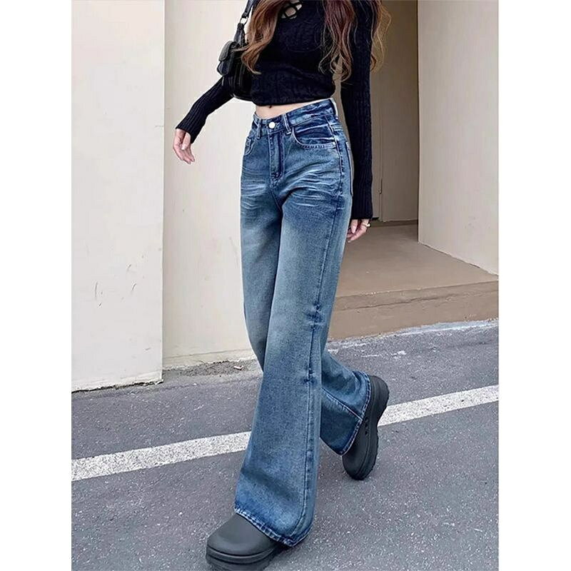 デニムパンツ ジーパン レディース ジーンズ ワイドパンツ ゆったり ワイド ストレート ハイウエスト パンツ ストレートパンツ ストレートレッグジーンズ ルーズ ボトムス 春夏秋 ボトム 体型カバー カジュアル 春 夏 秋 疲れないデニム 着痩せ 美脚 ロング丈 きれいめパンツ