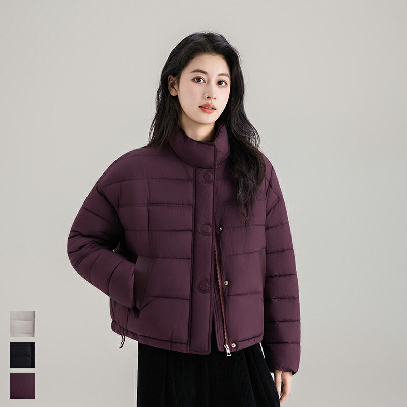 樂天商城 - 中綿ジャケット レディース 冬物 防寒 保温 コート ジャケット スタンドカラー 無地 アウター 長袖トップス 暖かい あったか ショート丈 小柄 大人きれいめ ダウンジャケット ダウンコート フェイクダウン 中綿 ポケット ジップアップ スナップボタン オフィス 通学通勤