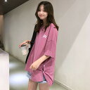 【CityGirl】オススメ 全3色 短納期 Tシャツ レディース 春新作 半袖Tシャツ 英字ロゴ トップス クルーネック 送料無料 ゆったり 春夏 体型カバー...
