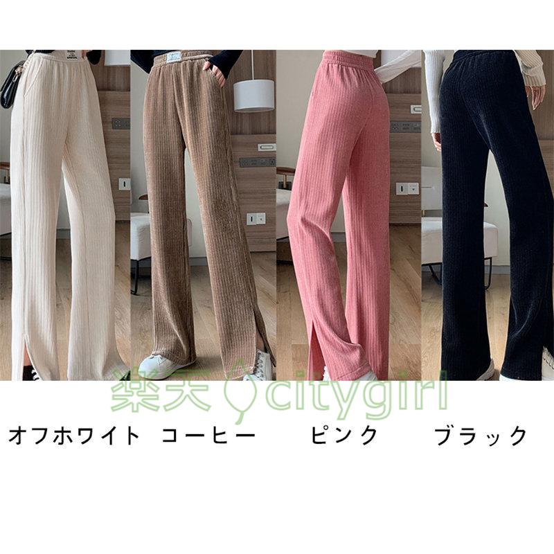 プリーツパンツ 秋冬 レディース プリーツ パンツ ワイドパンツ 秋 冬 リブパンツ 大きいサイズ ウエストゴム ボトムス パンツ ファッション【CityGirl】