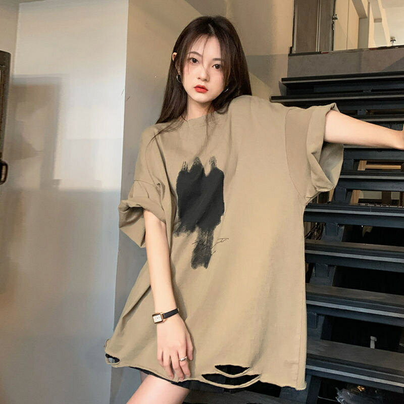 Tシャツ 半袖 穴あき レディース tシャツ 春夏物 オシャレTシャツ おしゃれTシャツ トップス インナーシャツ クルーネック カットソー 無地 きれいめ 合わせやすい シンプル 薄手 おしゃれ ゆったり 着痩せ こなれ感 20代 30代 40代 50代
