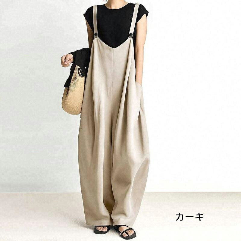 citygirlの即日発送 サロペットパンツ レディース ワイドパンツ 春服 夏服 ボトムズ 長ズボン 夏パンツ 無地 楽チン 大人きれいめ パンツ40代 オフィスカジュアル 通勤 ゆったり 着回し イージー 夏コーデ 30代40代50代 カジュアル お出かけ 日常デート 送料無料 オールインワン 秋服｜アングル2