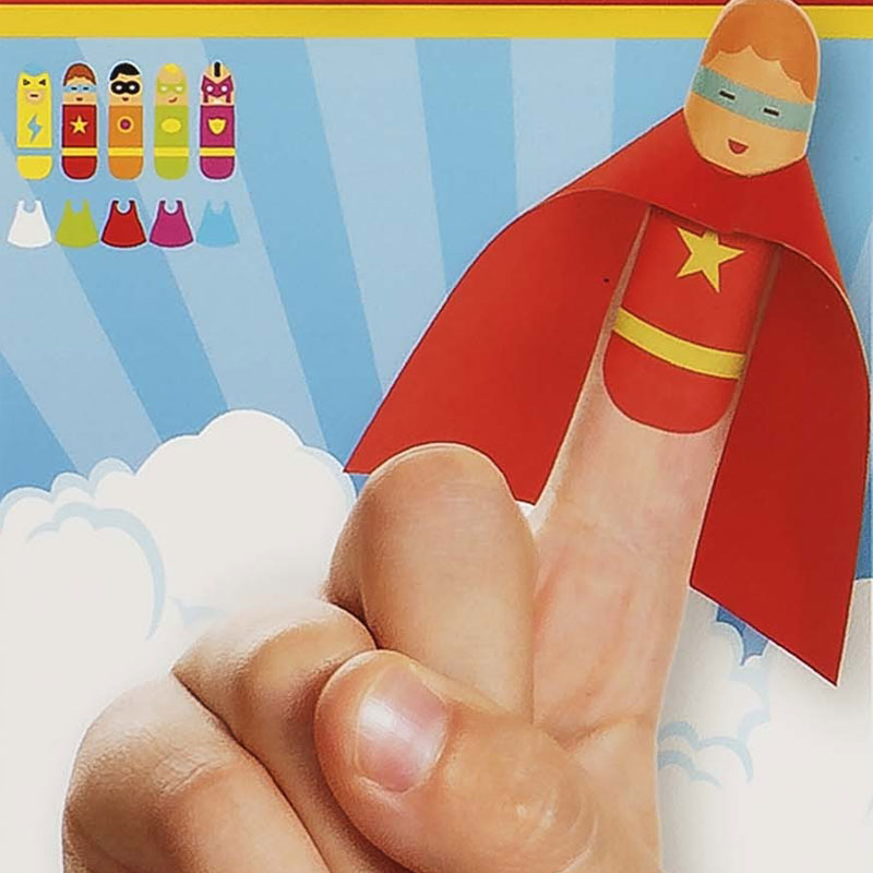 メール便可 スーパーヒーローフィンガー マント付 フィンガータトゥー 25枚セット タトゥーシール 指人形 タトゥーシール 指人形 指サック 指穴 パペット 人...