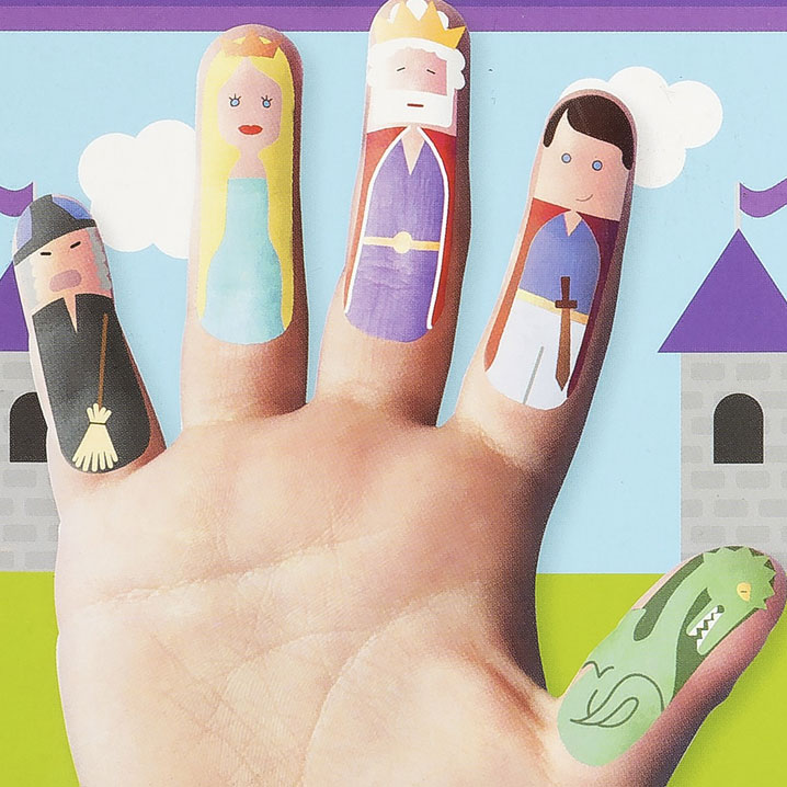 メール便可 フィンガーフェアリー フィンガータトゥー 20枚セット タトゥーシール 指人形 タトゥーシール 指 指人形 指サック 指穴 パペット 人形 絵本 お...