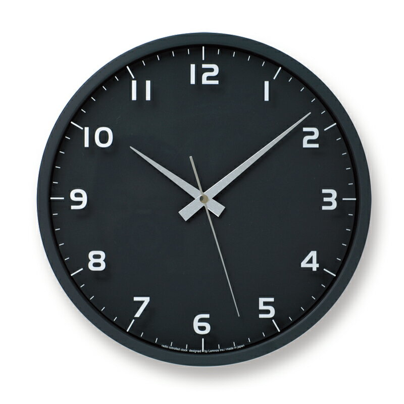 【10％OFFクーポン！4日20時～28h限定】レムノス Lemnos nine clock 電波時計 ブラック LC08-14W BK おしゃれ かわいい オシャレ アナログ 壁掛け時計 かけ時計 時計 見やすい 高級 日本製 北欧 モダン 黒