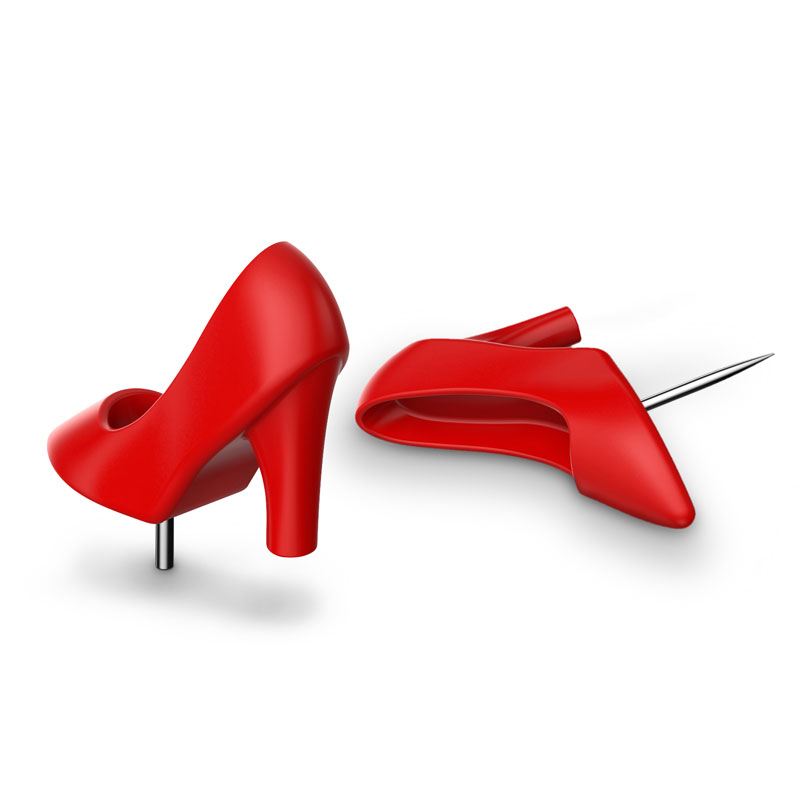 【期間限定199円メール便可】フレッド ハイヒール プッシュピン 押しピン 画鋲 5個セット FRED Pumped up High Heel Pushpins 画びょう プッシュピン ハイヒール 赤 おもしろ ステーショナリー 文具 ギフト 誕生