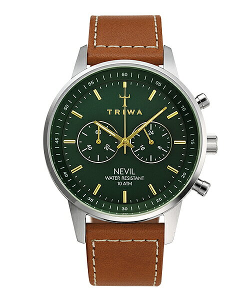 【売れ筋】トリワ 腕時計 RACING NEVIL BROWN SEWN CLASSIC NEST120-SC010215 グリーン シルバー ブラウン ユニセックス NEST120-SC010215