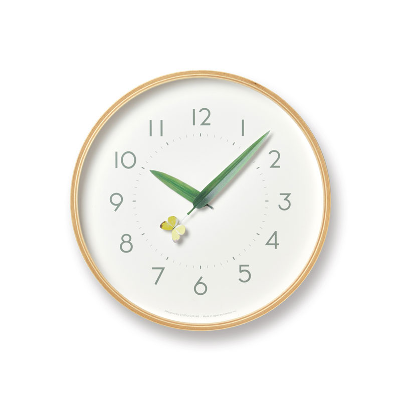 レムノス Lemnos とまり木の時計 モンキチョウ SUR18-16 MONKI 掛け時計 おしゃれ かわいい オシャレ アナログ 壁掛け時計 かけ時計 時計 見やすい 高級 日本製 北欧 モダン