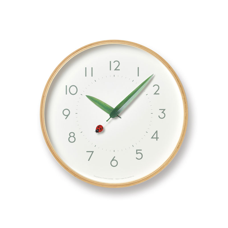 レムノス Lemnos とまり木の時計 てんとう虫 SUR18-16 TENTO 掛け時計 おしゃれ かわいい オシャレ アナログ 壁掛け時計 かけ時計 時計 見やすい 高級 日本製 北欧 モダン