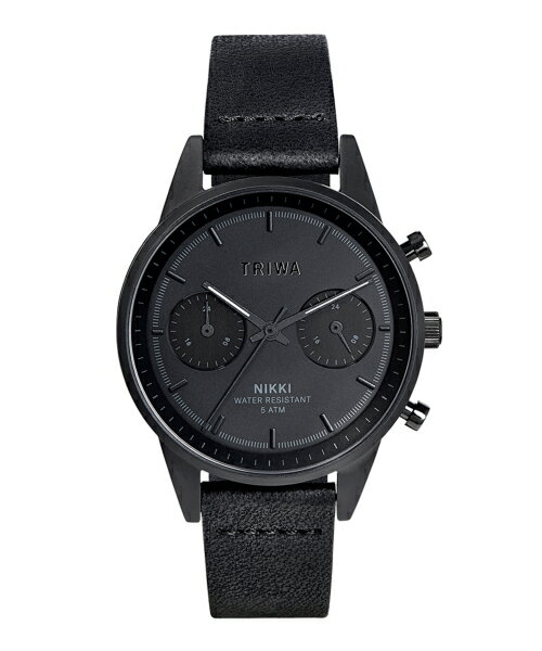 【売れ筋】トリワ TRIWA NIGHT NIKKI NKST108-SS010101P 腕時計 ブラック ナイトニッキ 時計 黒 黄 金 ユニセックス 男女兼用 デュアルタイム 北欧デザイン 時計