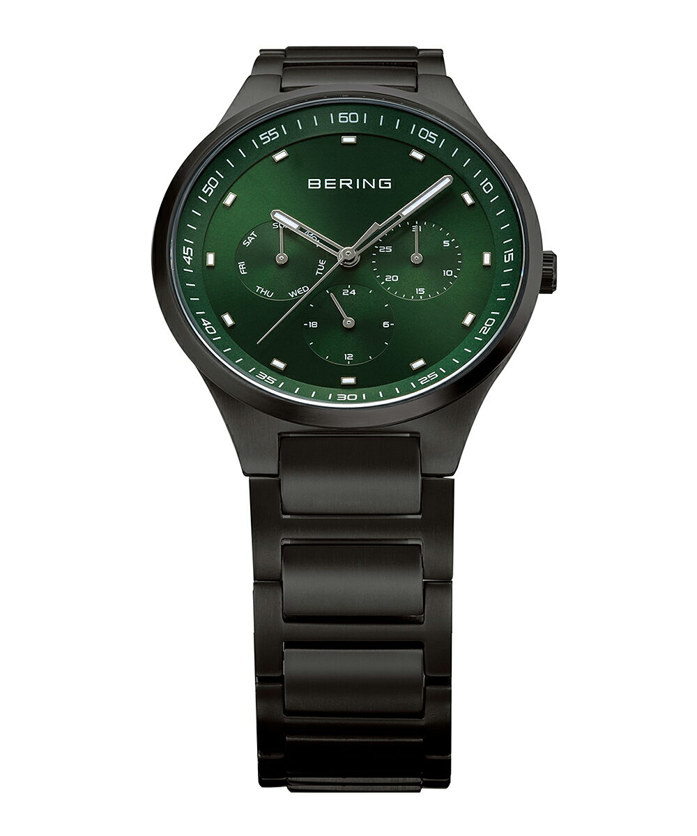 【売れ筋】ベーリング 腕時計 BERING Classic Link メンズ クラシックリンク 11740-728 グリーン ブラック 時計 ブランド アナログ おしゃれ 防水 かっこいい 北欧 デザイ