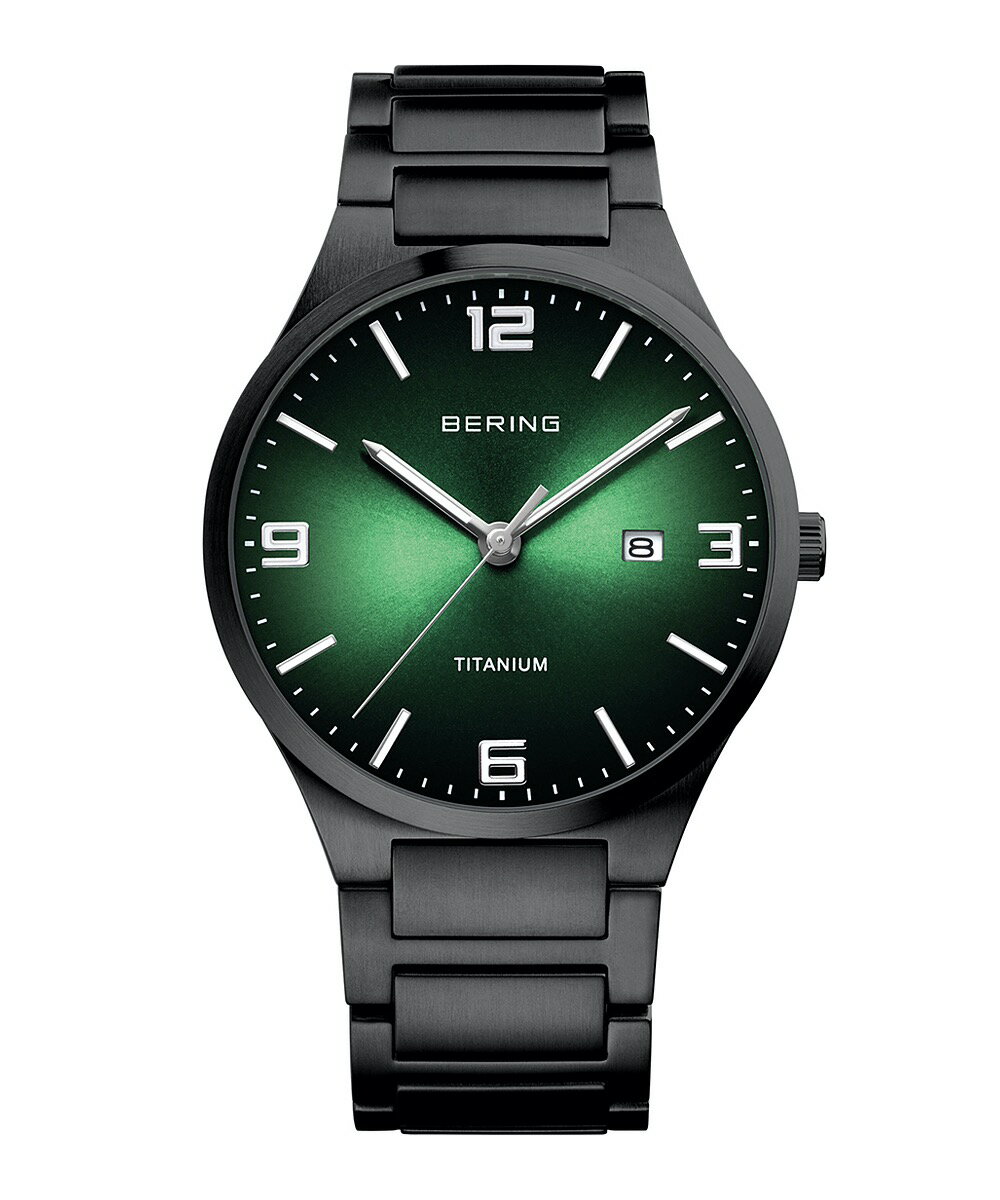 ベーリング 腕時計 メンズ 【売れ筋】ベーリング 腕時計 BERING Unisex TITANIUM Collection 15240-728 グリーン ブラック 緑 黒 ユニセックス メンズ レディース 男女兼用 時計 ブラ