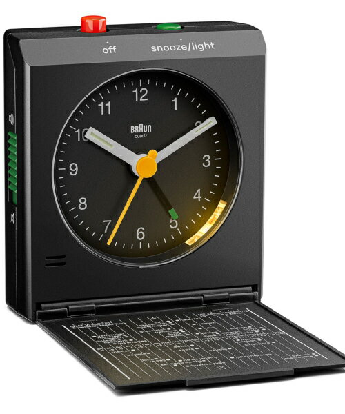 【只今全品ポイント5倍】【売れ筋】BRAUN ブラウン 時計 トラベルアラームクロック 目覚まし時計 BC05B ブラック BC05W ホワイト トラベルクロック 大音量 置き時計 置時計 時計 アナログ 日本製 北欧 おしゃれ かわいい 寝室 お祝い 小さい ミニ 見やすい ライト 寝室 スヌ [2]