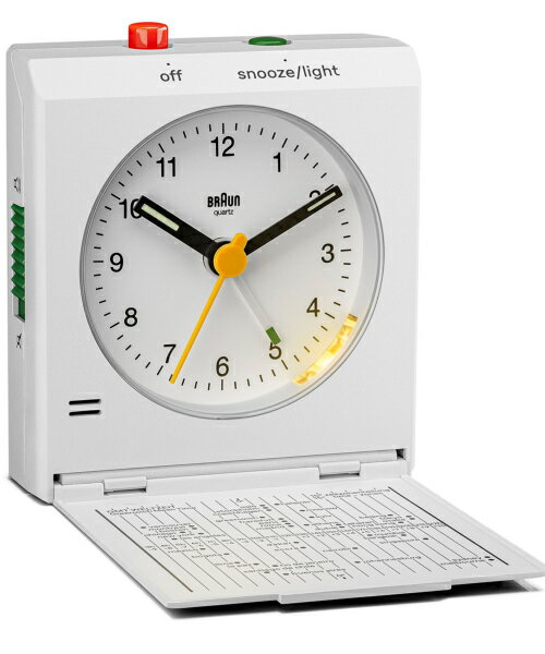 【只今全品ポイント5倍】【売れ筋】BRAUN ブラウン 時計 トラベルアラームクロック 目覚まし時計 BC05B ブラック BC05W ホワイト トラベルクロック 大音量 置き時計 置時計 時計 アナログ 日本製 北欧 おしゃれ かわいい 寝室 お祝い 小さい ミニ 見やすい ライト 寝室 スヌ [3]