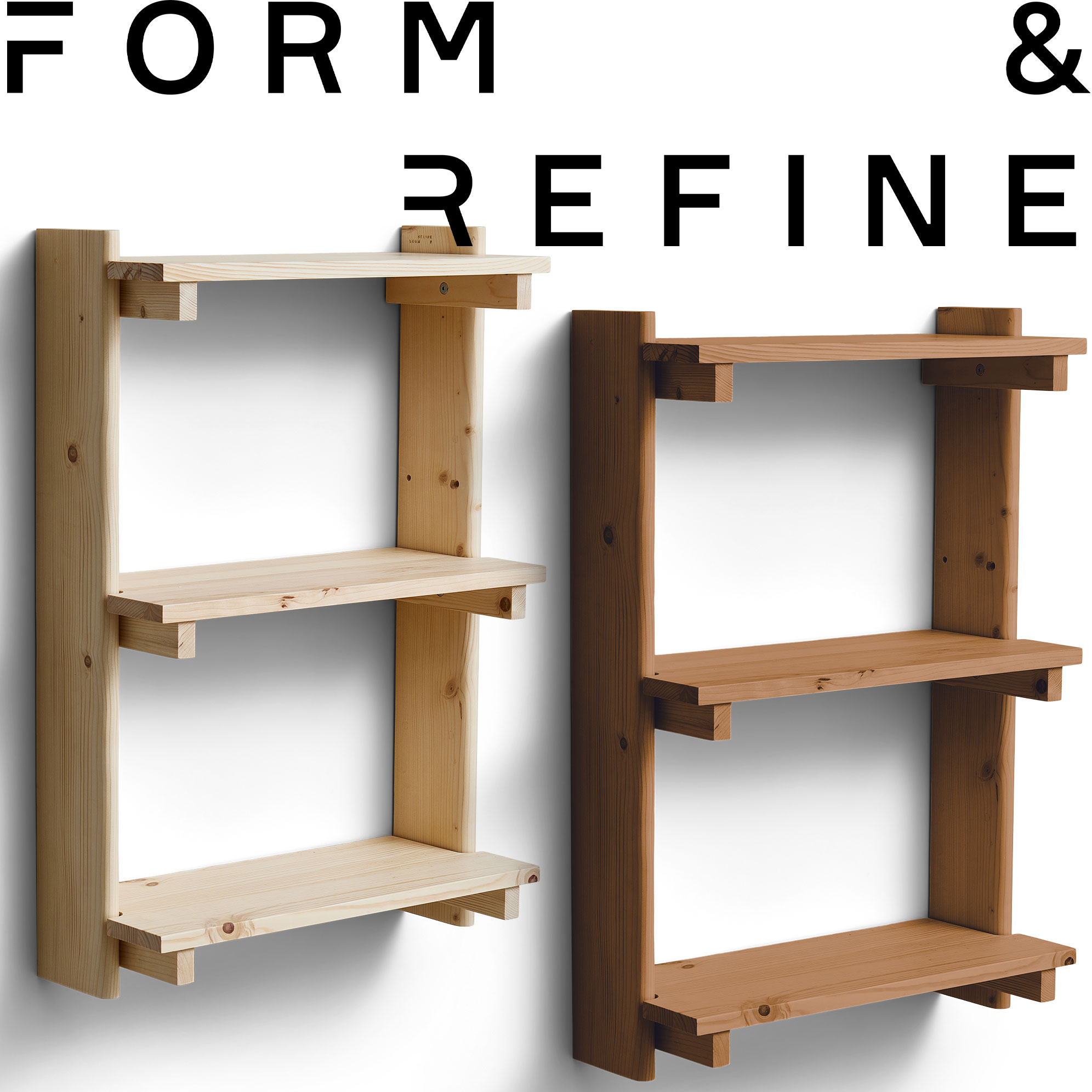 【10％OFFクーポン配布中】Form & Refine フォーム＆リファイン Beam Shelf 3 ビーム シェルフ 3段 ラック オープンシェルフ ウォールシェルフ 飾り棚 本棚 収納棚 ディスプレイラック スリム パイン材 無垢材 木製 北欧 デンマーク サステナブル おしゃれ インテリア