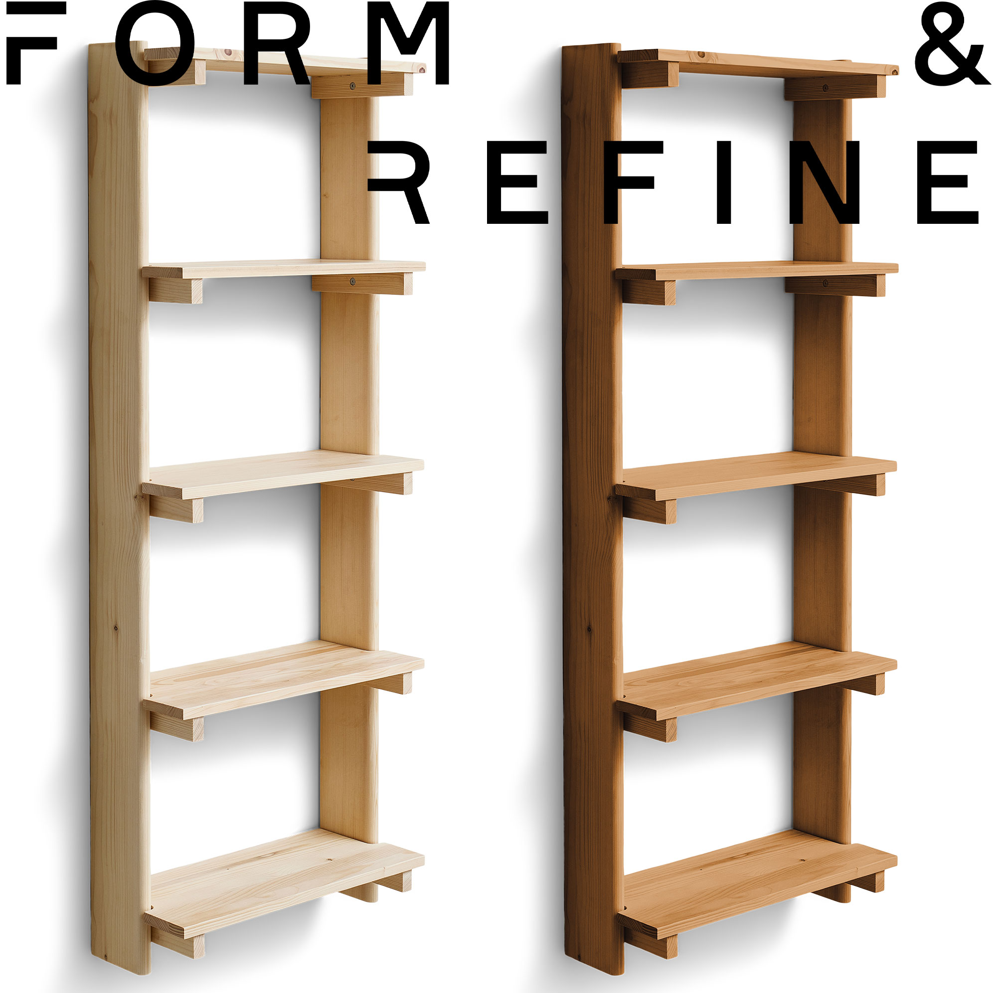 【10％OFFクーポン配布中】Form & Refine フォーム＆リファイン Beam Shelf 5 ビーム シェルフ 5段 ラック オープンシェルフ ウォールシェルフ 飾り棚 本棚 収納棚 ディスプレイラック ハイタイプ 壁面収納 スリム パイン材 無垢材 木製 北欧 デンマーク サステナブル おし