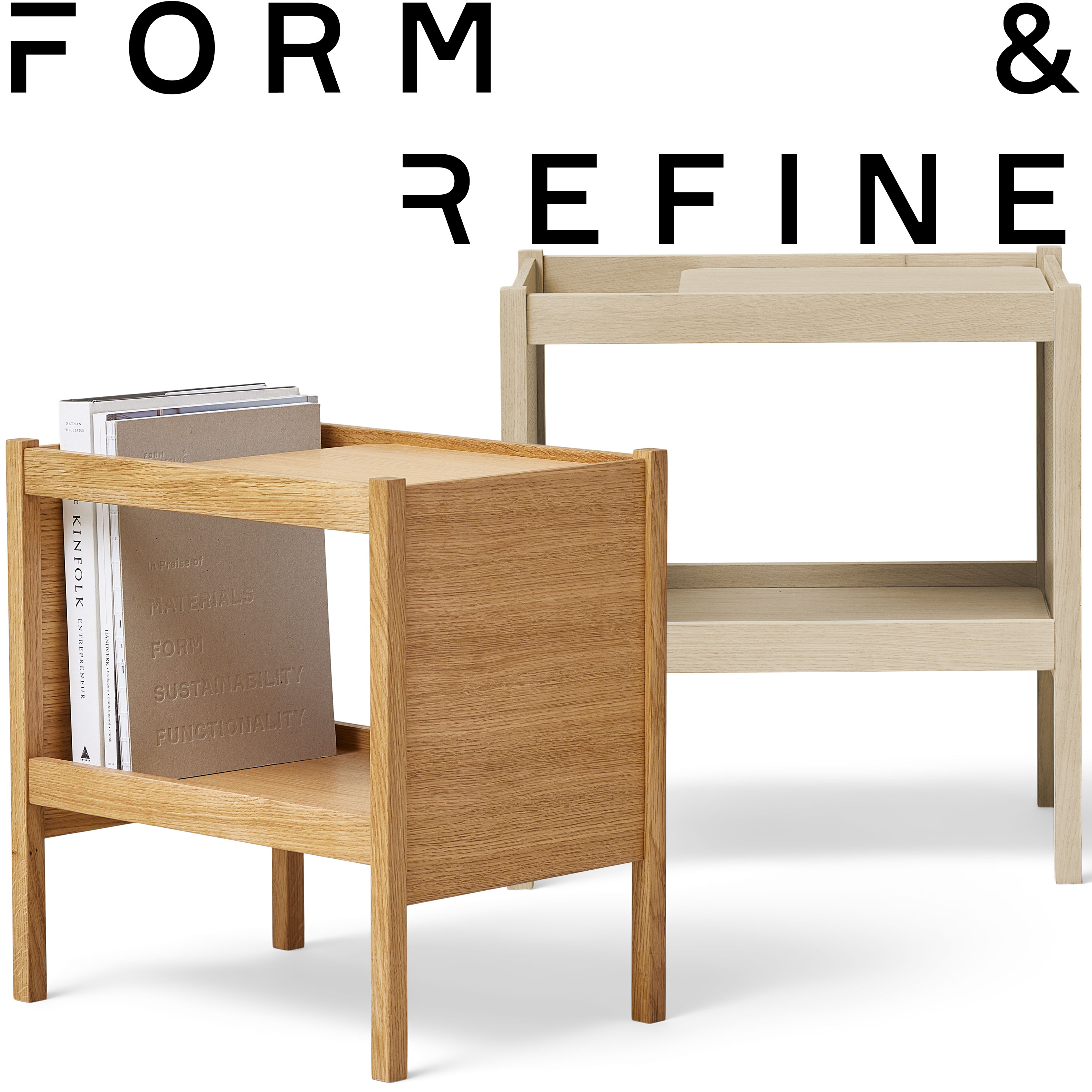 【全品10倍】フォーム＆リファイン ジャーナルサイドテーブル Form & Refine Journal Side Table オーク ホワイトオーク 机 ベッドルーム ベッドサイドテーブル 無垢材 FSC認証 1500 1501