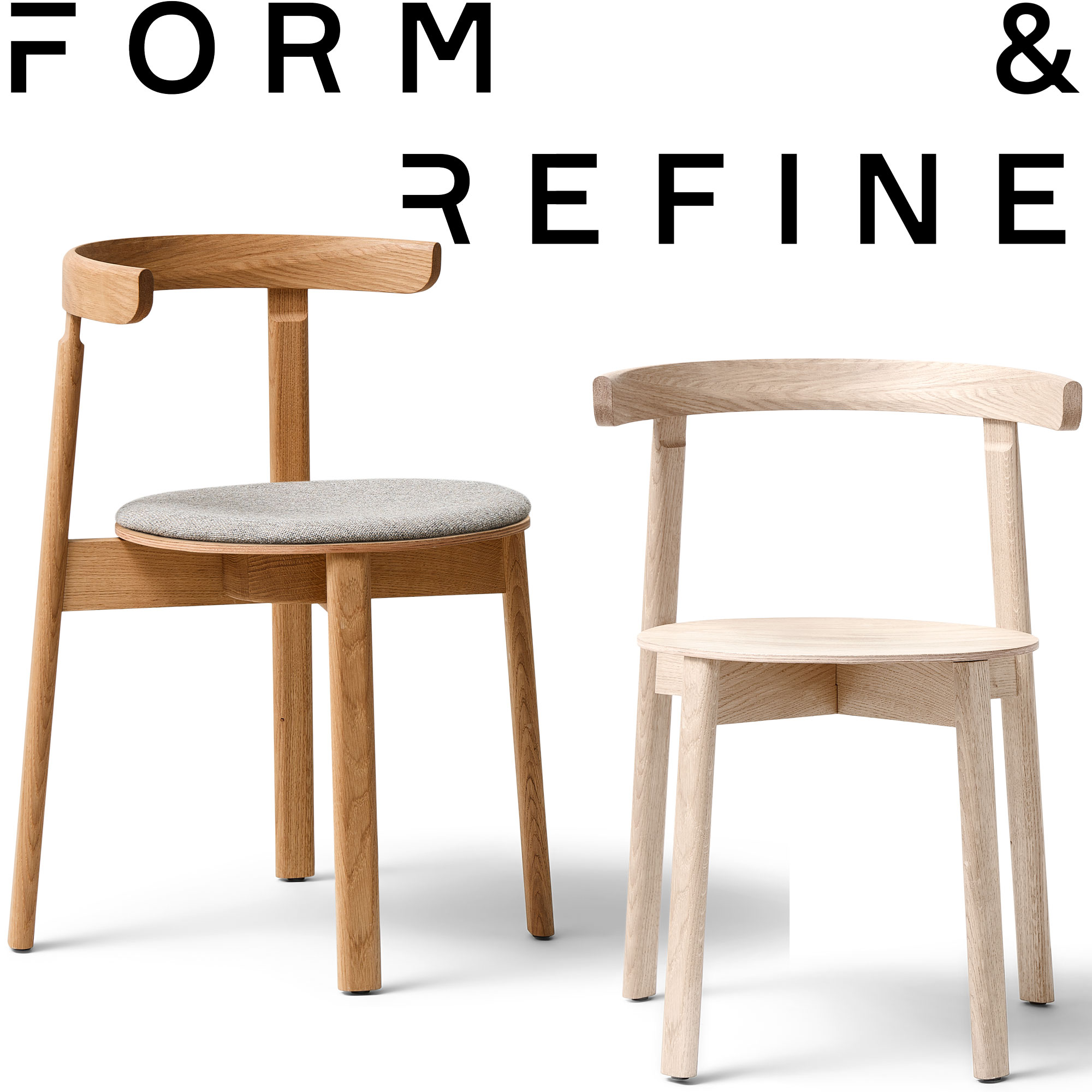 フォーム＆リファイン ルナチェア Form & Refine Lunar Chair オーク ホワイトオーク 1100 1101 1120 1121 椅子 いす ダイニングチェア 木製 オーク 無垢材 Kvadrat クヴァドラ ハリンダル65 デザイナーズチェア スタッキング 椅子 おしゃれ 北欧 デンマーク 肘付き