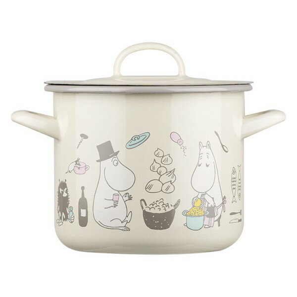 Rakuten - 【全品10倍】ムーミン キャセロール BON APPETIT ホワイト アイボリー ホーロー鍋 両手鍋 MRA060271 Moomin 鍋 レトロ 保存 2.5L グッズ ムールラ Muurla 北欧 キッチン おしゃれ プレゼント ほうろう 琺瑯 ミイ 雑貨 お祝い 結婚祝い 新築祝い 引越し祝い