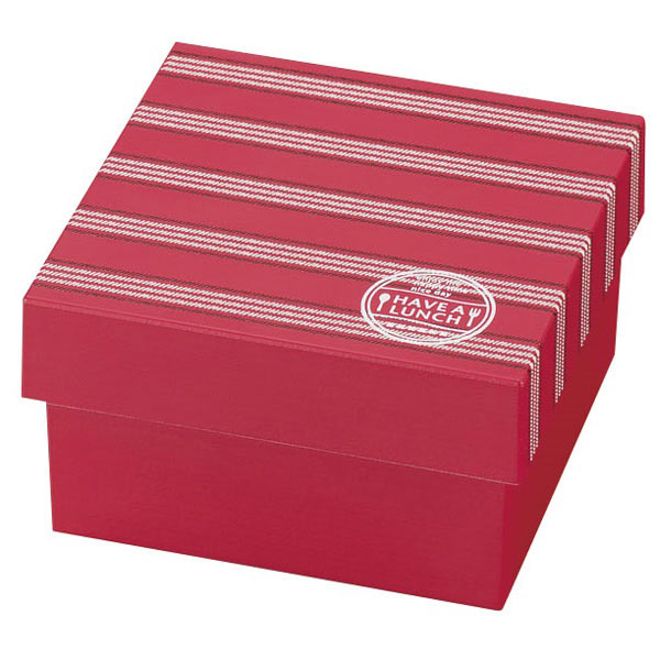 【全品10倍&クーポン】HAKOstyle M Have a Lunch Border 1段 400ml レッド おしゃれ かわいい 北欧 ギ..