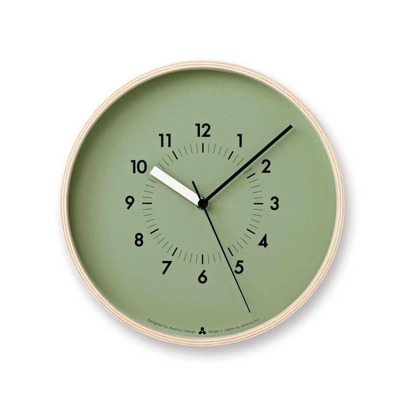【ポイント10倍！6月1日限定】レムノス Lemnos AWA CLOCK SOSO グリーン 掛け時計 AWA13-06GN おしゃれ かわいい オシャレ アナログ 壁掛け時計 かけ時計 時計 見やすい 高級 日本製 北欧 モダ