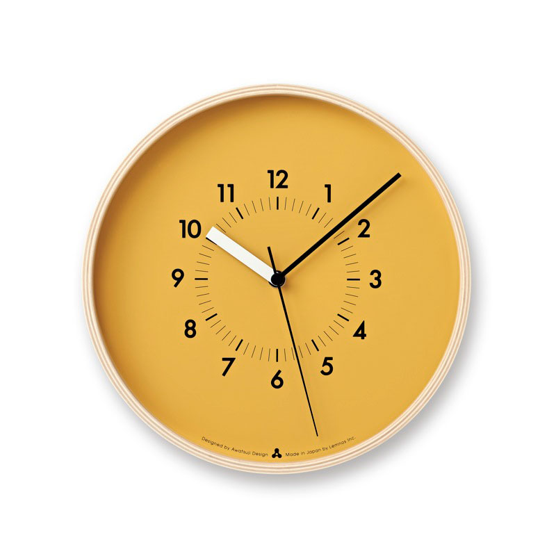 【ポイント10倍！6月1日限定】レムノス Lemnos AWA CLOCK SOSO オレンジ 掛け時計 AWA13-06OR おしゃれ かわいい オシャレ アナログ 壁掛け時計 かけ時計 時計 見やすい 高級 日本製 北欧 モダ