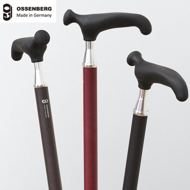 伸縮ステッキ ドイツ オッセンベルグ OSSシリーズ リハビリ用T字杖 （適応身長約144〜184cm）シンプル ※代引き不可