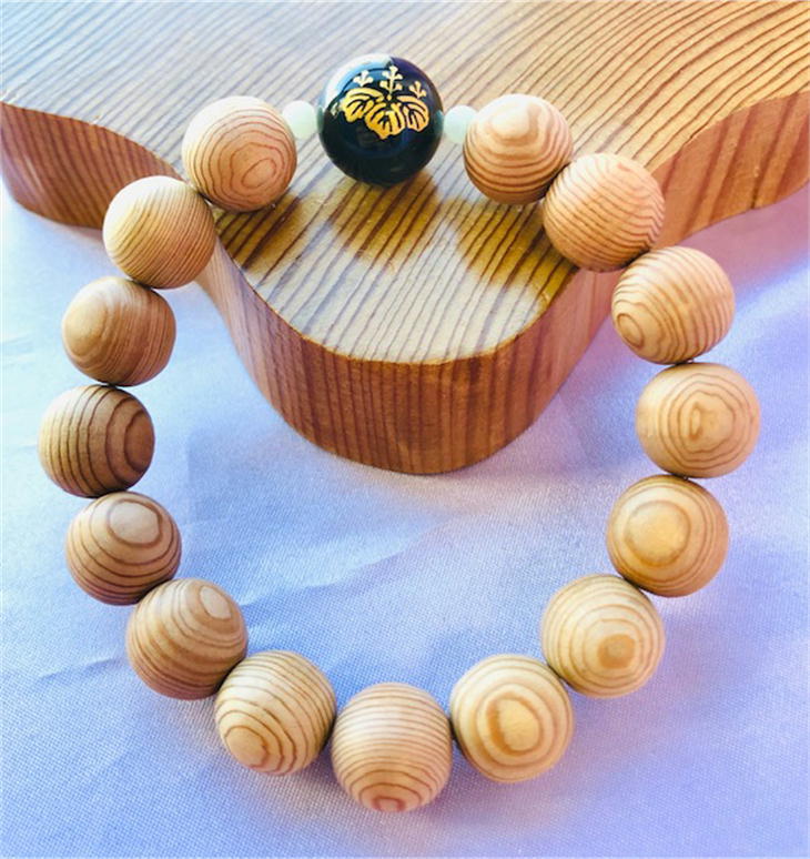 神木屋久杉 戦国武将家紋ブレスレット 屋久杉認定シール付 日本製