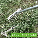 ゴトウ 草削りレーキ伸縮式 10本爪 870508 日本製 雑草抜き 草取り道具 無電解ニッケ