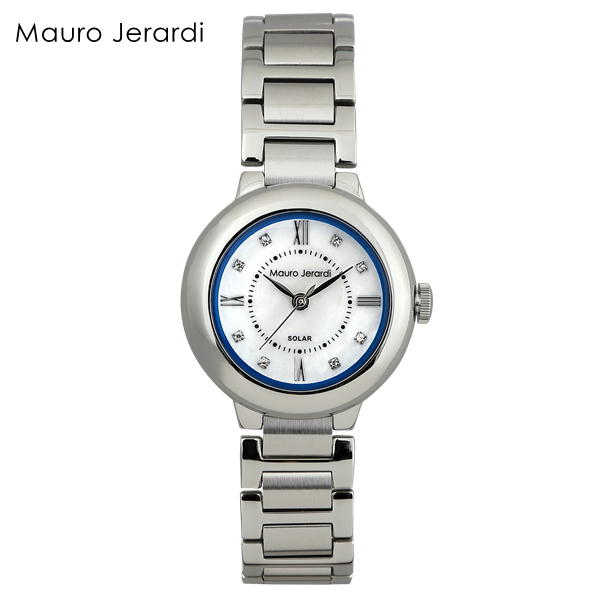 マウロジェラルディ レディス ソーラー時計 ブルー MJ070-3 腕時計 ジルコニア 電池不要 Mauro Jerardi