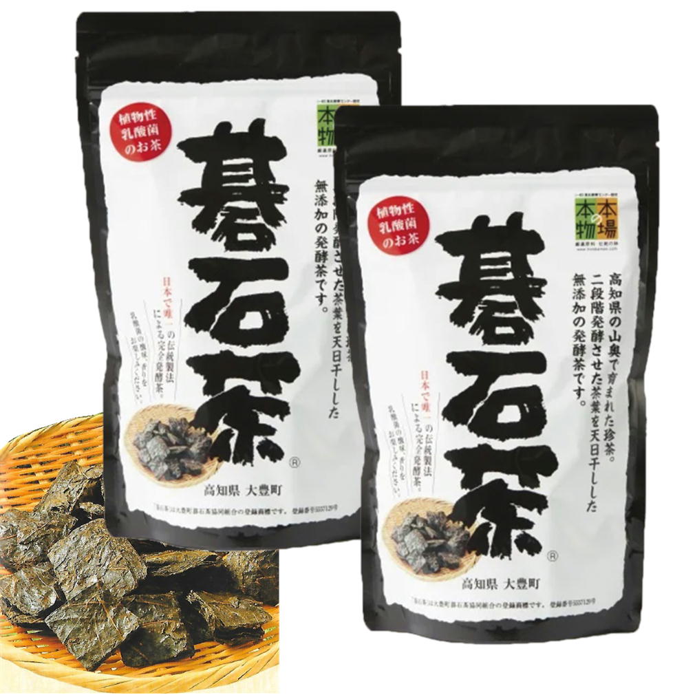 碁石茶 ごいしちゃ 茶葉 100g 2袋セット アルミチャック付き袋 乳酸菌 発酵茶 高知県 本場の本物(財) 純国産